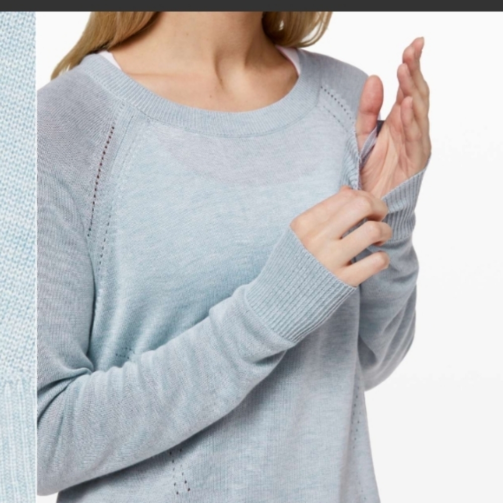 Lululemon Lead With Your Heart Sweater Size 10 Heathered Starlight EUC - Picture 3 of 9